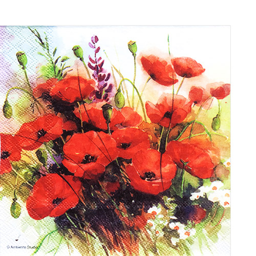 냅킨아트 12506230 Wild Poppies 냅킨20매 25x25cm 1268