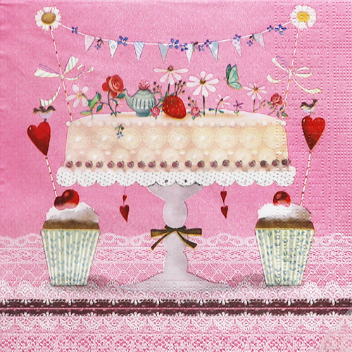 냅킨아트 13322420  Lovely Cake  냅킨20매 33x33cm 0859