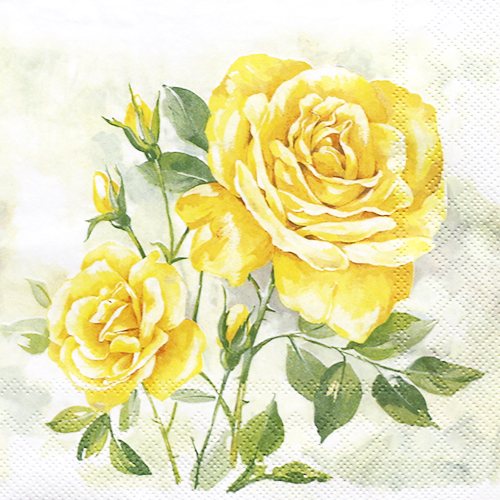 냅킨아트 L774370  ROSE BOUTIQUE yellow 냅킨20매 33x33cm 0538