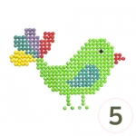 보석십자수 접착식 무지개참새 9.5x8cm 5개입 도구 고체풀 없음