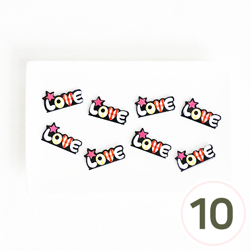 D-439 장식데코 별LOVE 25x13mm 10개입