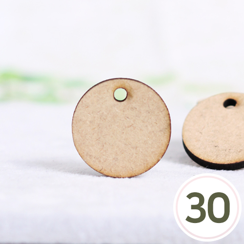 MDF 1구멍 원형판 2.5cm 두께3mm 30개입