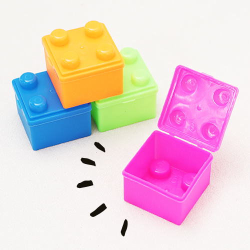 미니어처 블럭상자 4.3x4.3x3.5cm 4개입 색상랜덤