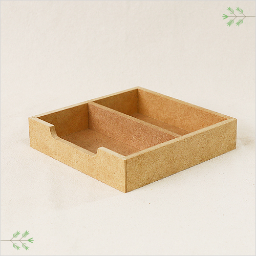 2칸 정사각 문구함 15x15x3.2cm