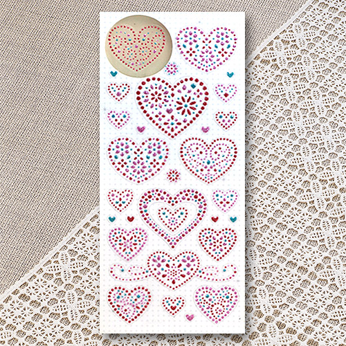 파스텔 크리스탈 스티커 Crystal 166037 Hearts