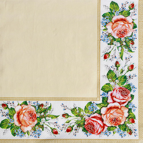 냅킨아트 SLOG005702 Vintage Roses cream 냅킨20매 33x33cm 2076