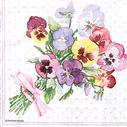 냅킨아트 13312711 Bunch of Violets Berry 냅킨20매 33x33cm 2229