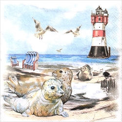 냅킨아트 13310040 Seals On Beach 냅킨20매 33x33cm 2318