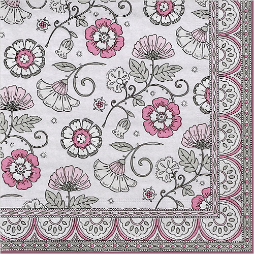 냅킨아트 KAPI  Kalamkari Pink 냅킨20매 33x33cm 2381