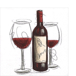 냅킨아트 100642 Vino rosso 냅킨20매 25x25cm 2594