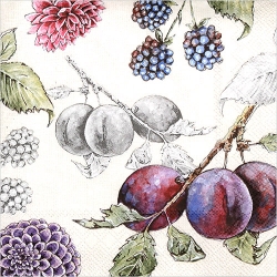 냅킨아트 L821566 DELICIOUS PLUMS linen 냅킨20매 33x33cm 2832