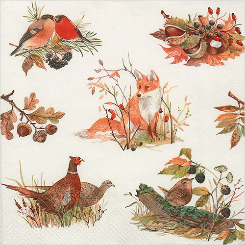 냅킨아트 L706000 AUTUMN WILDLIFE 냅킨20매 33x33cm 2833