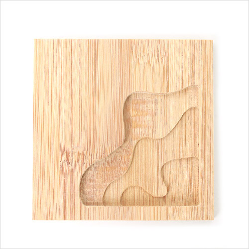 파도 우드 코스터 사각2호 9x9cm 두께0.8cm