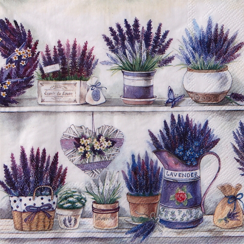 냅킨아트 L912200 LAVENDER POTS 냅킨20매 33x33cm