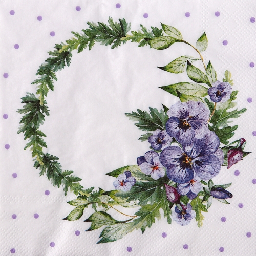 냅킨아트 L962789 PANSY WREATH lilac 냅킨20매 33x33cm