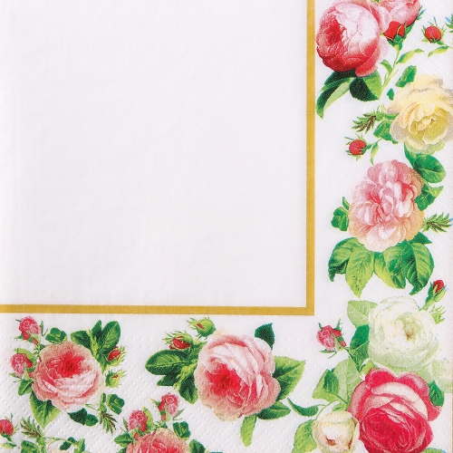 냅킨아트 TL318009 Rosy Frame (gold) 냅킨20매 33x33cm