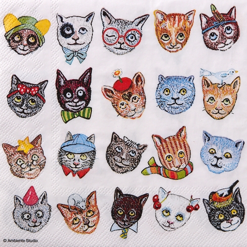 냅킨아트 13314175 Funny Cats 냅킨20매 33x33cm