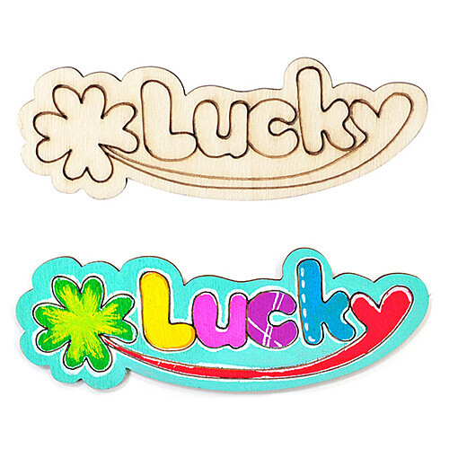 우드 글씨 영어 EL-031 Lucky 8x3cm 5개입