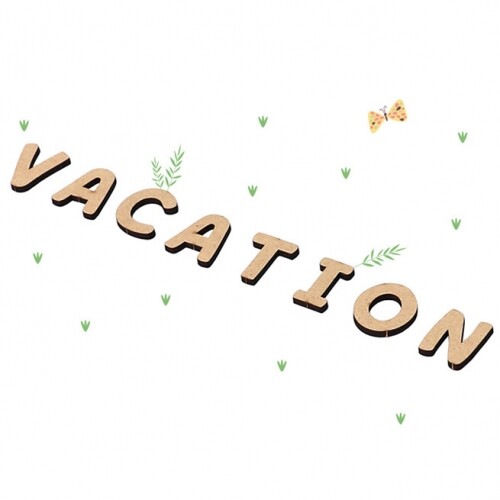 우드 글씨 영어 EL-48 VACATION 1호 3x16.7cm 5개입