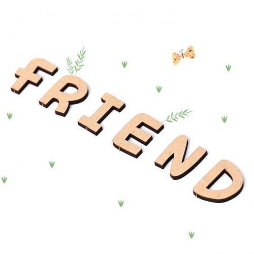 우드 글씨 영어 EL-62 FRIEND 1호 3x11.5cm 5개입