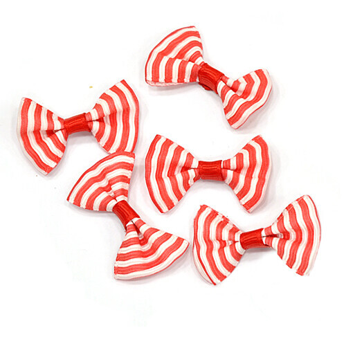 줄 무늬 리본 빨강 20개입 3.5x2.5cm