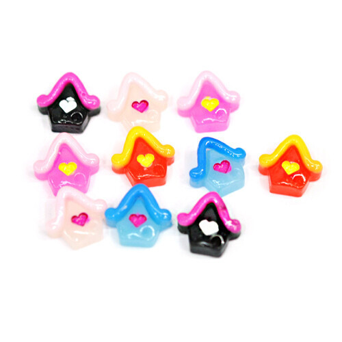 D-224 장식 데코 하트 하우스 12x12mm 10개입