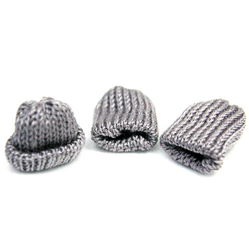 뜨개질 모자 회색 3.5x4cm 10개입