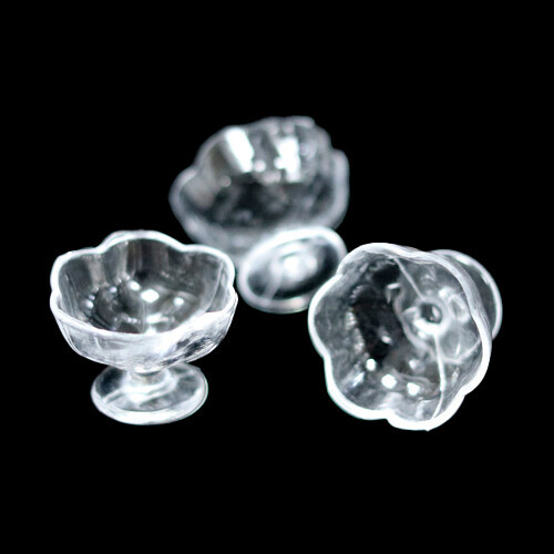MS-61 미니어처 투명 꽃모양 빙수컵 20x15mm 10개입