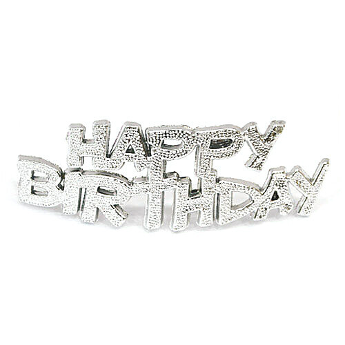 영어 생일 은색 happy birthday 80x25mm 5개입