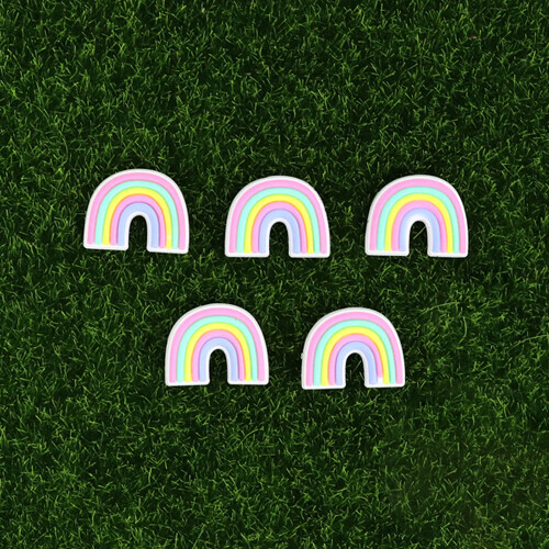 실리콘 장식데코 무지개 소 30x23mm 5개입