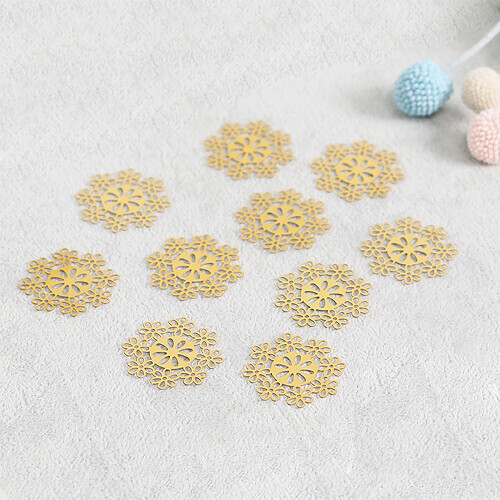 전통금장무늬 꽃 30x30mm 10개입