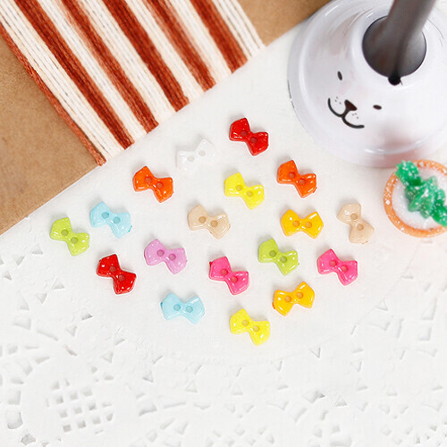 2구 칼라단추 미니 7호 나비 9x5mm 50개입
