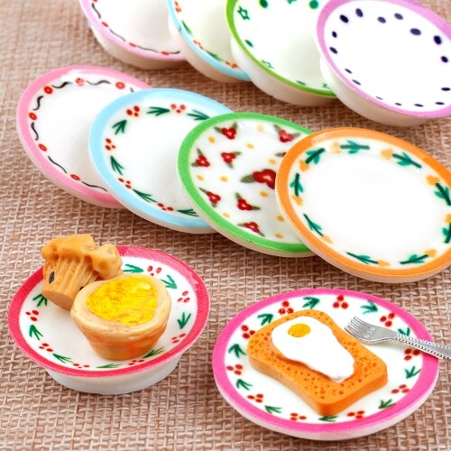 미니어처 플라워 테두리 라인 접시 장식 데코 5개입