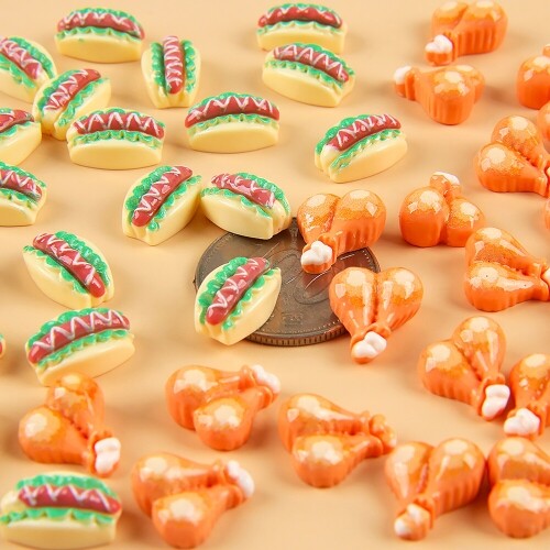 레진 아트 치킨 핫도그 파츠 20개입