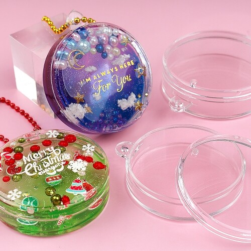 미니어처 투명 아크릴 원형 보관 용기 5개입