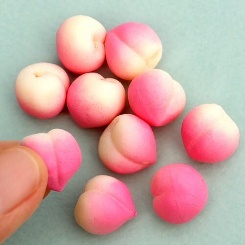 미니어처 말랑 과일 핑크 복숭아 10개입
