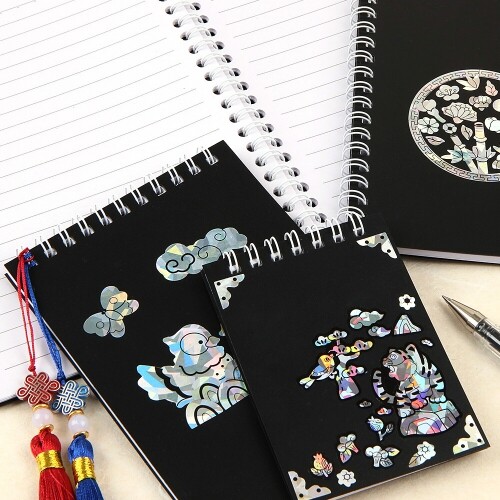 블랙 줄 노트 스프링 미니 메모 수첩 1개입