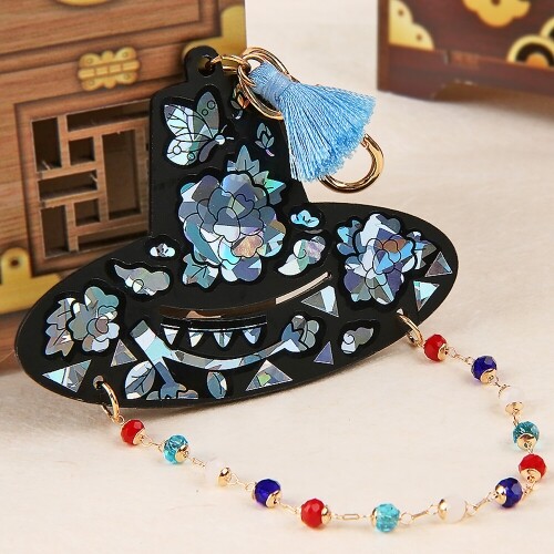 전통 선비 갓 구슬 아크릴 키링 열쇠고리 만들기 세트