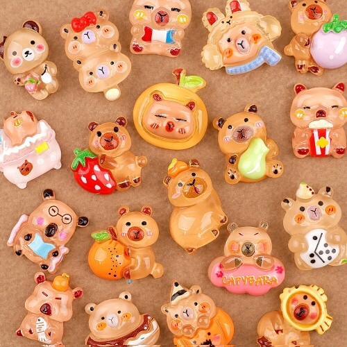 미니어처 투명 믹스 곰돌이 카피바라 장식 데코 50개입