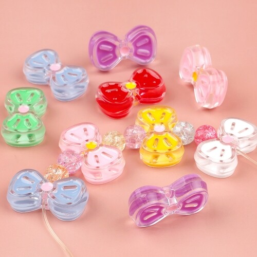나비 리본 아크릴 비즈 10개입