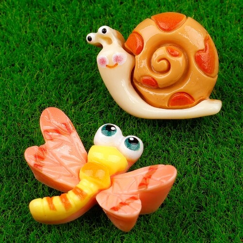 미니어처 곤충 동물 달팽이 잠자리 장식 데코 10개입