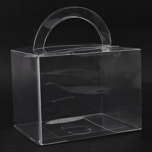 PVC 손잡이 사각 케이스 투명 11호 16x12x12cm 5개입