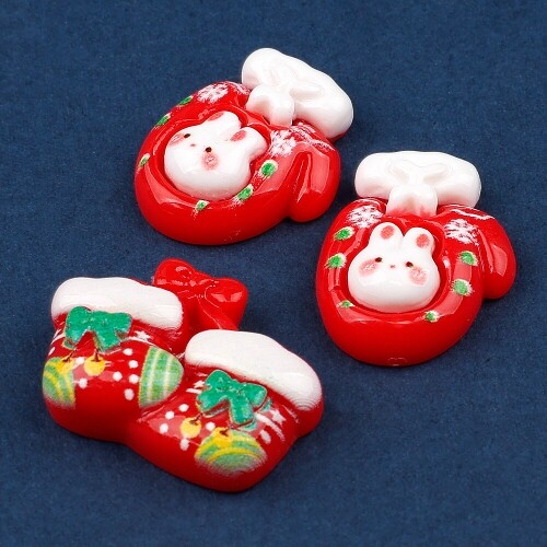 미니어처 성탄 벙어리 장갑 양말 장식 데코 10개입