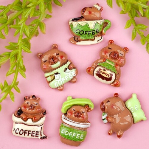 미니어처 그린 커피 카피바라 장식 데코 12개입