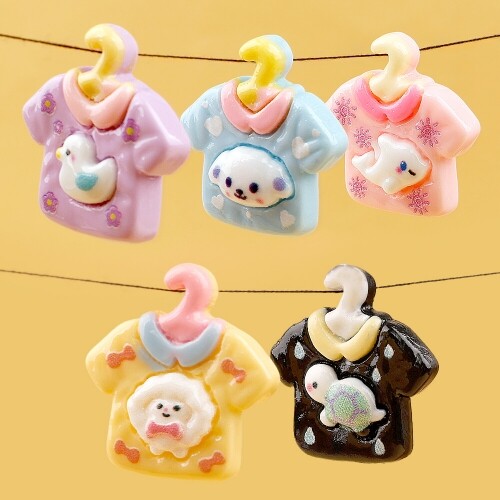 미니어처 옷걸이 동물 티셔츠 장식 데코 10개입