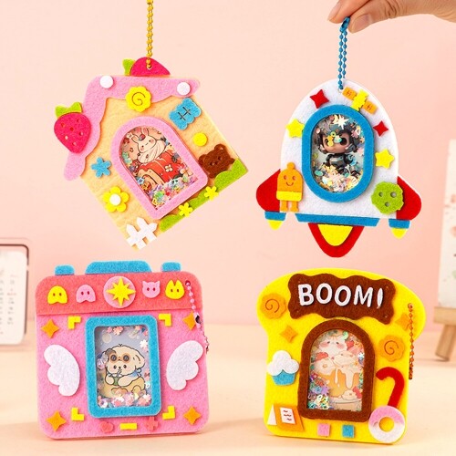 펠트 아기자기 테마 쉐이커 키링 열쇠고리 만들기 1개입