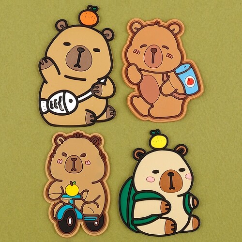 실리콘 귤 가방 카피바라 장식데코 4개입