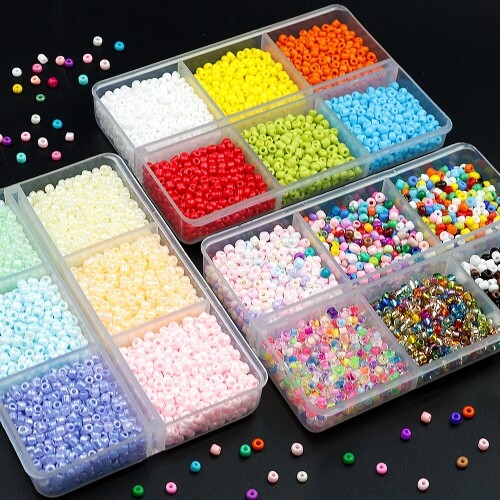 동글 비비드 파스텔 믹스 칼라 시드 비즈 2mm 6칸