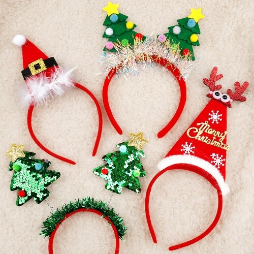 펠트 스팽글 크리스마스 반짝 머리띠