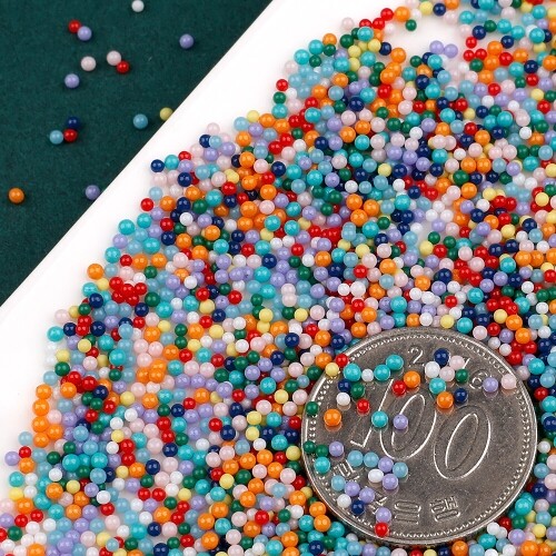 미니 비비드 레인보우 원형 구슬 약 1mm 20g